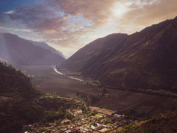 Scenic view of mountains against sky