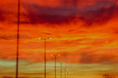 Low angle view of dramatic sky during sunset