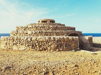 Sheep shelter on island of menorca in spain