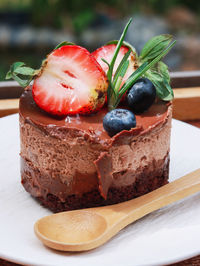 Close-up of dessert on table