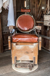 Old vintage chair at hair salon