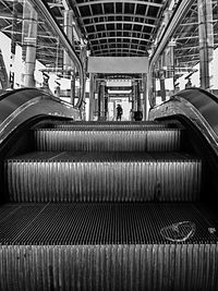 Low angle view of escalator