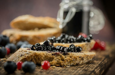 Close-up of fruits on table