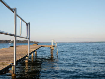 Scenic view of swimming pool against clear sky