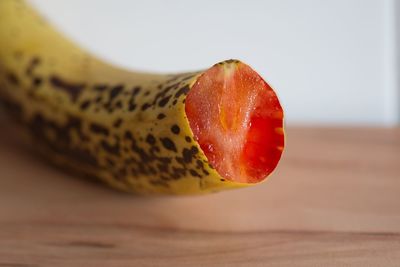 Close-up of strawberry on table