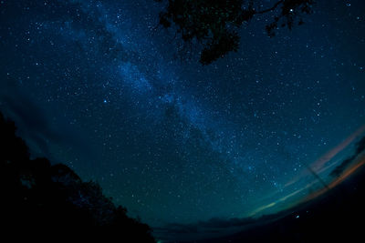 High angle view of sky at night