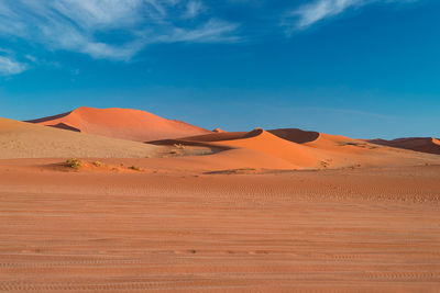 View of sand dunes in a desert