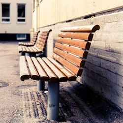 Empty bench in park