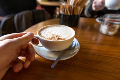 Coffee cup on table