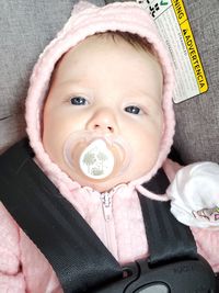 Close-up portrait of cute baby girl