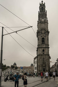 Group of people in city buildings