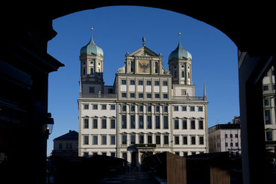 Low angle view of buildings against sky