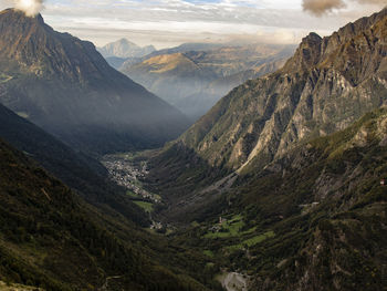 High angle view of valley in the morning