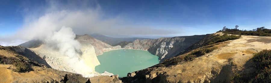 Panoramic view of mountains against sky