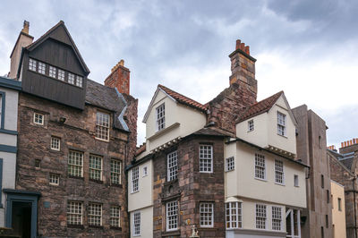 Example of traditional scottish houses on an edinburgh street