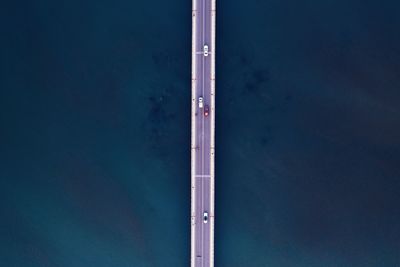 Aerial view of bridge over sea