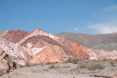 Multicolor mountains in argentina south america