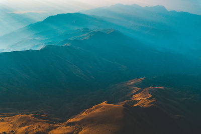 Aerial view of mountain range