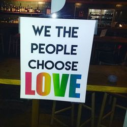 Close-up of information sign