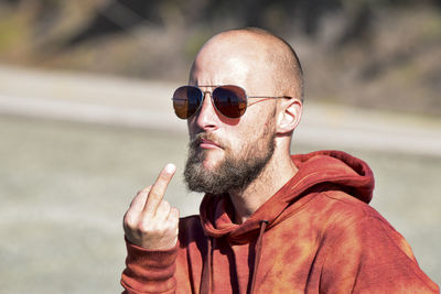 Portrait of man wearing sunglasses
