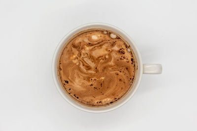 High angle view of coffee on table