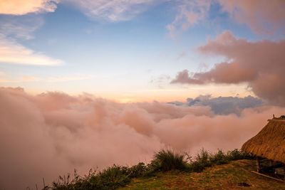 Scenic view of landscape against sky during sunset