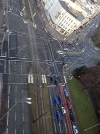 Cars on road in city