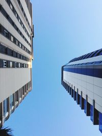 Low angle view of modern building against clear sky