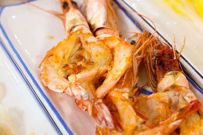 Close-up of seafood in plate