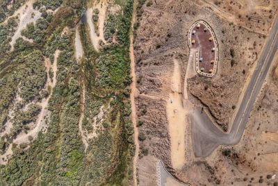 High angle view of road