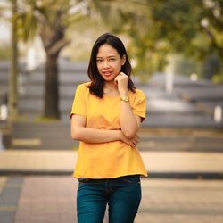 Portrait of smiling young woman