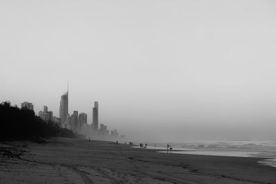 View of beach during foggy weather