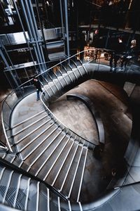 High angle view of staircase