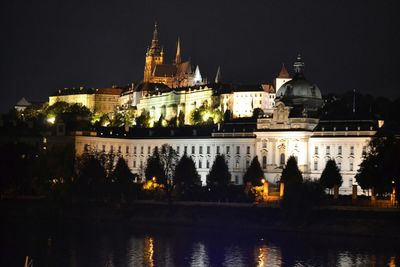 City lit up at night