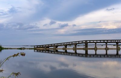 Bridge over river against sky