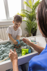 Boy playing with toys