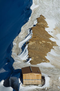 High angle view of house on mountain
