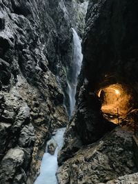 Scenic view of waterfall