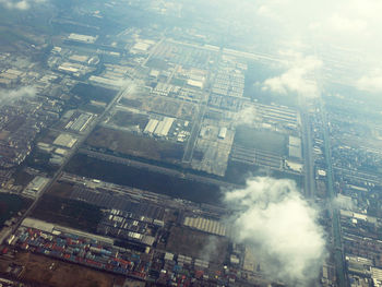 Aerial view of buildings in city