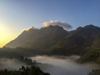 Scenic view of mountains against sky