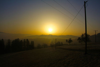 Scenic view of landscape against sky during sunset