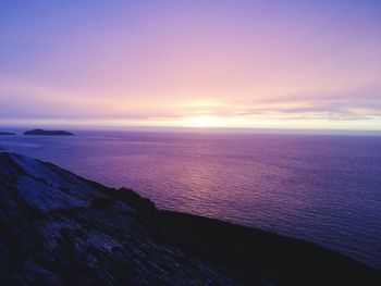 Scenic view of sea at sunset