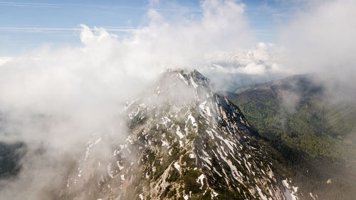 Panoramic shot of mountain range against sky