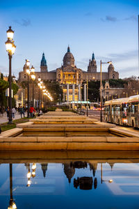 Reflection of buildings in water