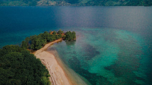 High angle view of sea shore