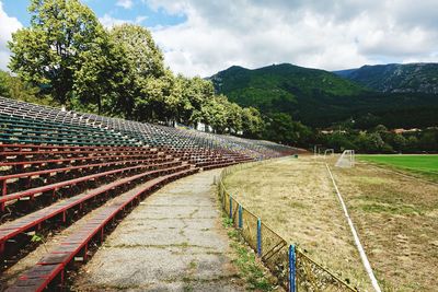 Bulgarian football grandstand in the countryside