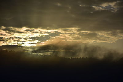 Scenic view of landscape against cloudy sky