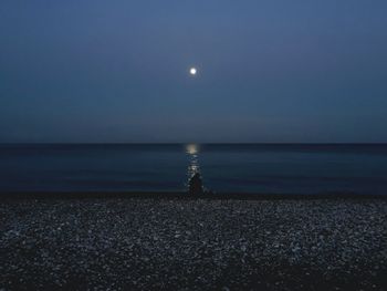 Scenic view of sea at night