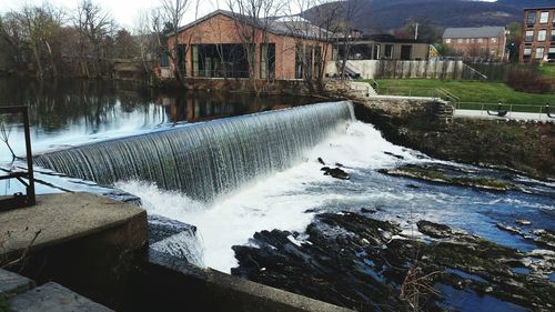 Water flowing in dam