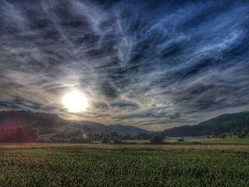Scenic view of field against sky